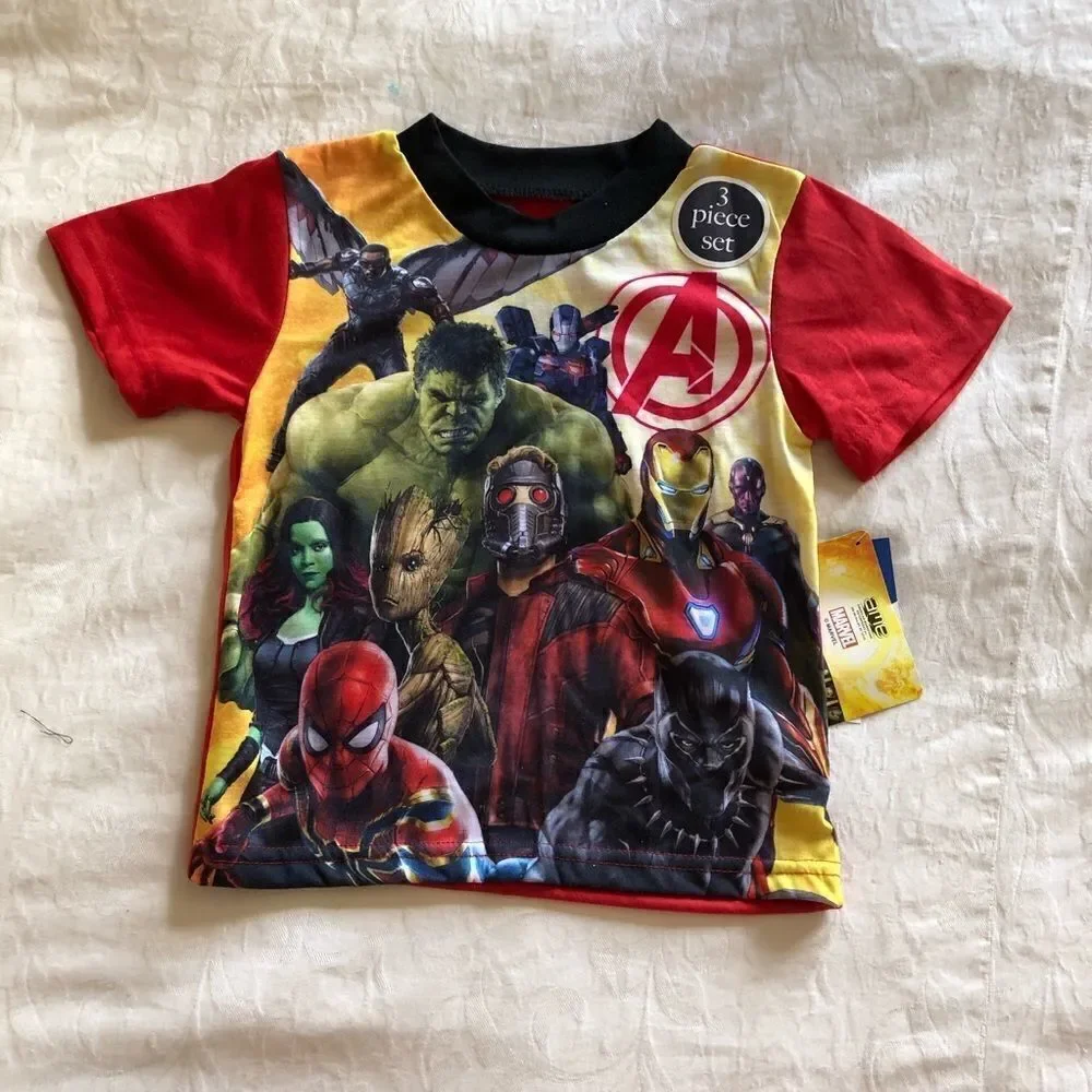 Marvel Avengers 3piece Pajama set size 4 NWT